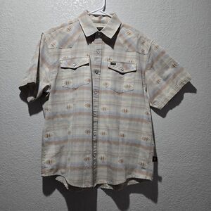 Howler Brothers Beige Plaid Button Down Shirt